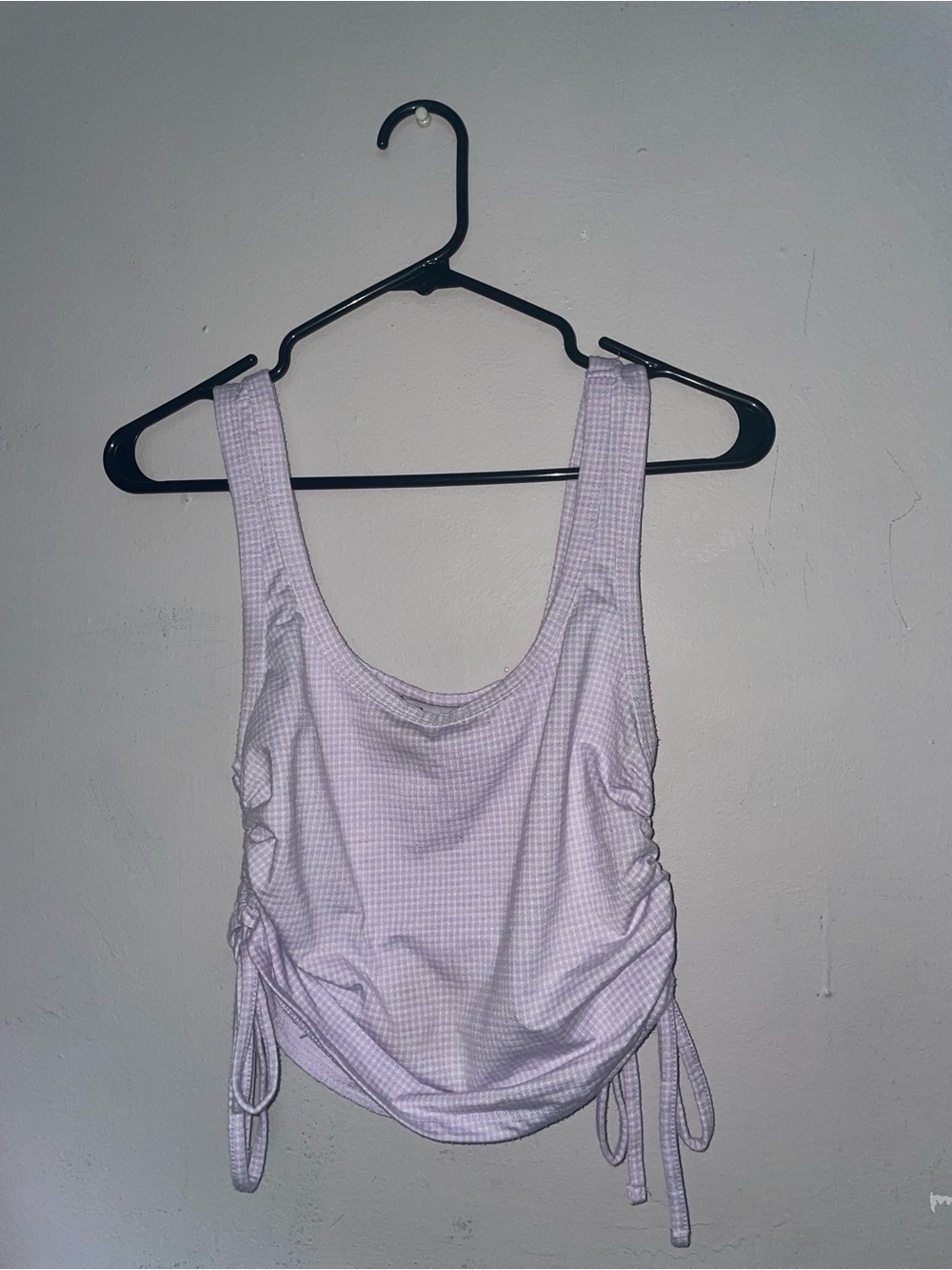 Ruched Side-Tie Lavender Tank Top